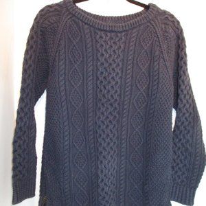 M Navy Blue 100% Cotton Fisherman Signature Cable Sweater